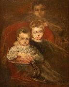 Karel Purkyne The Artist's Children oil painting
